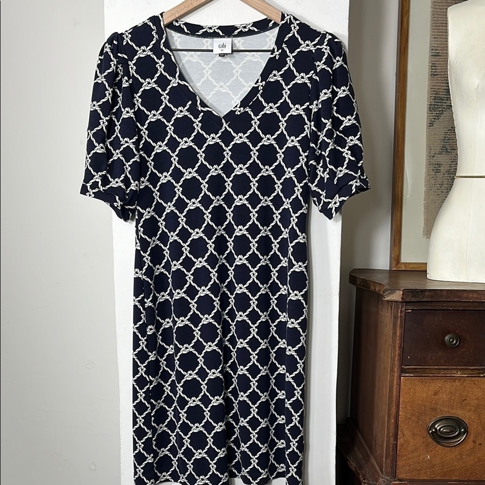 CAbi Navy and White Cruise Dress - Picture 2 of 11